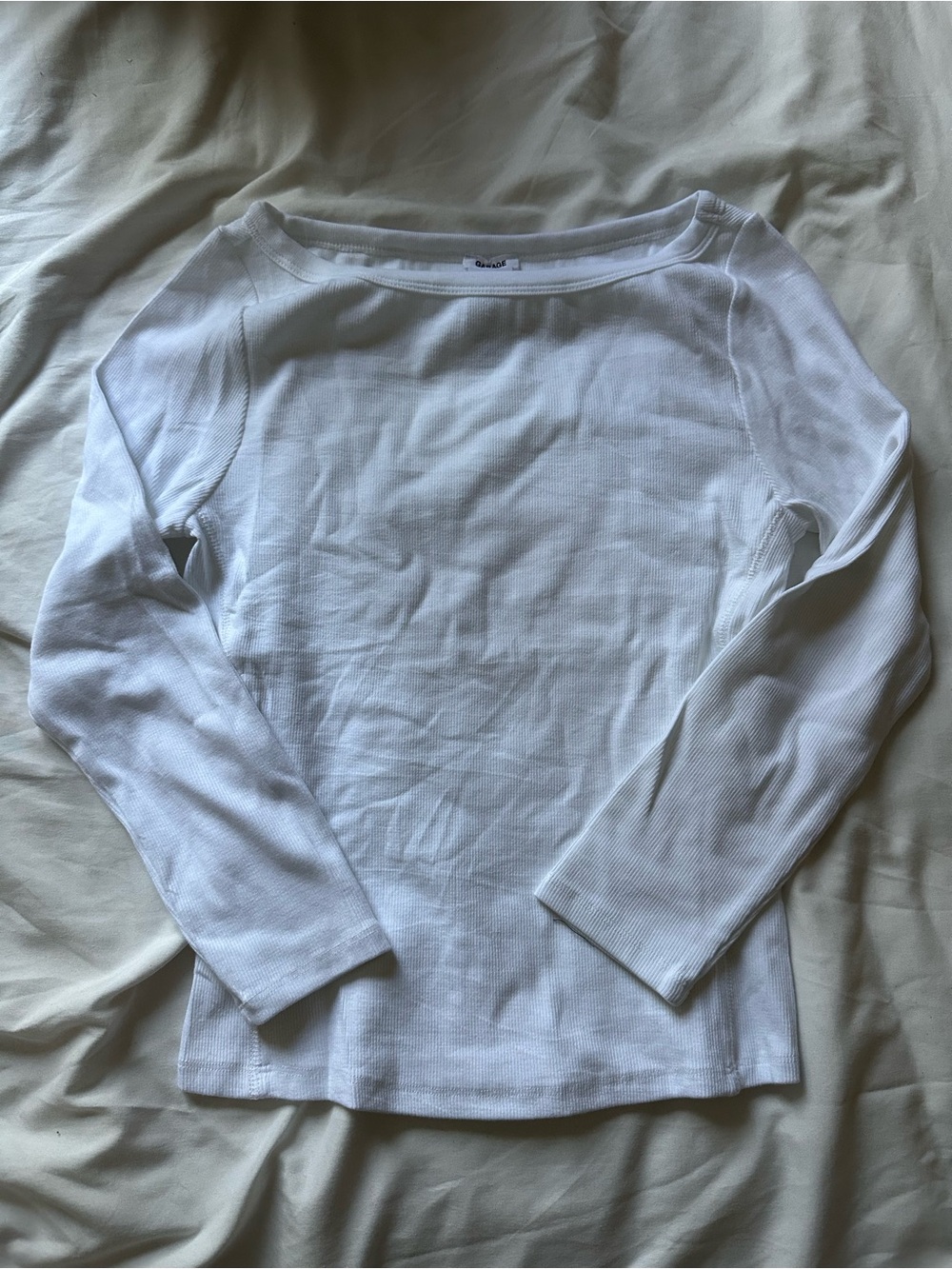 Garage Classic White Women's Ribbed Long-Sleeve Sweater